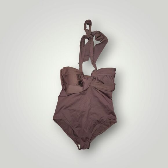 Zeki Women's 7 8 One Piece brown Swimsuit - Picture 1 of 7